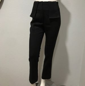 Versace Black Wool High Waisted Straight Leg Pants